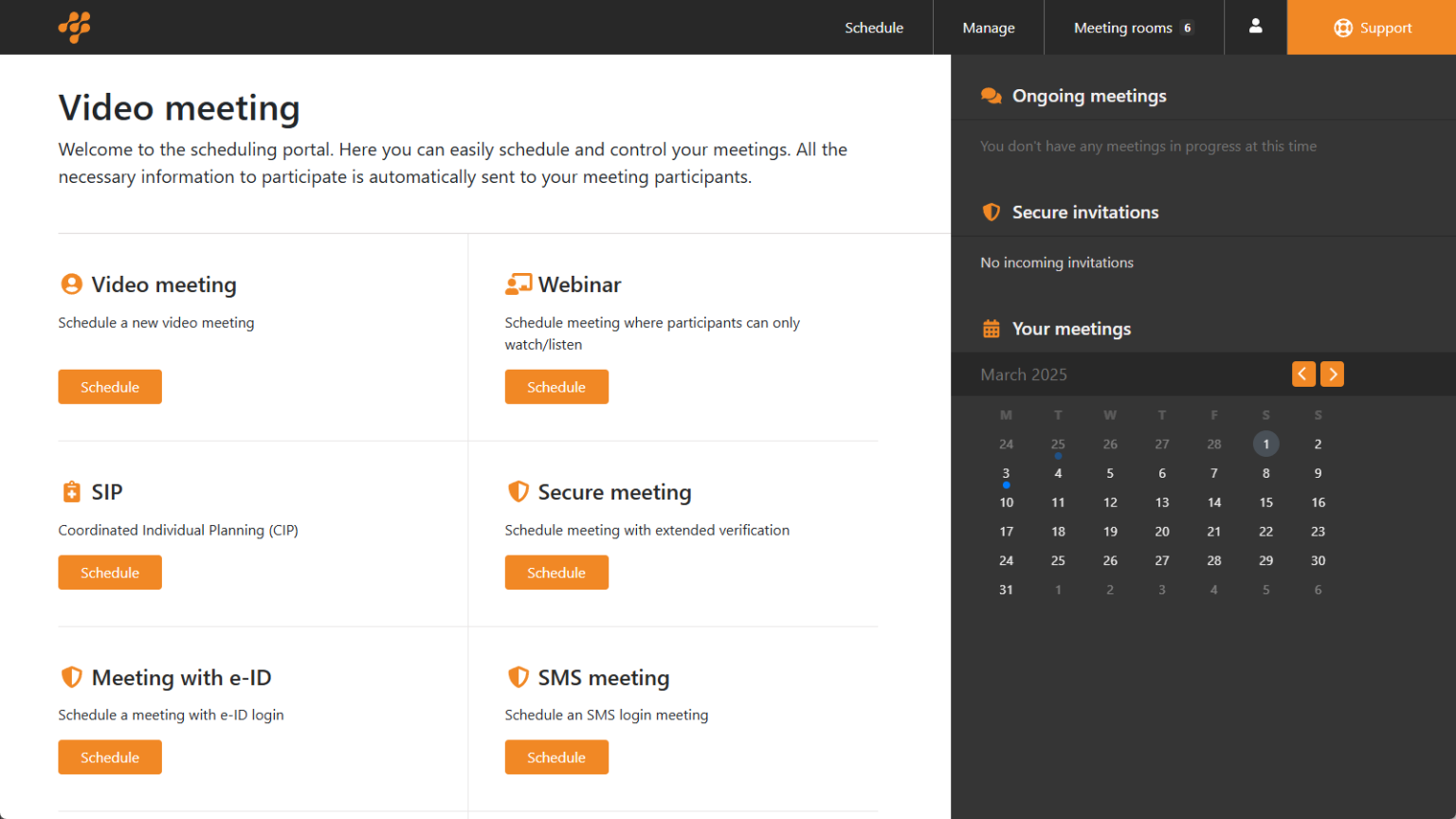 Schedule meetings - Mividas Documentation