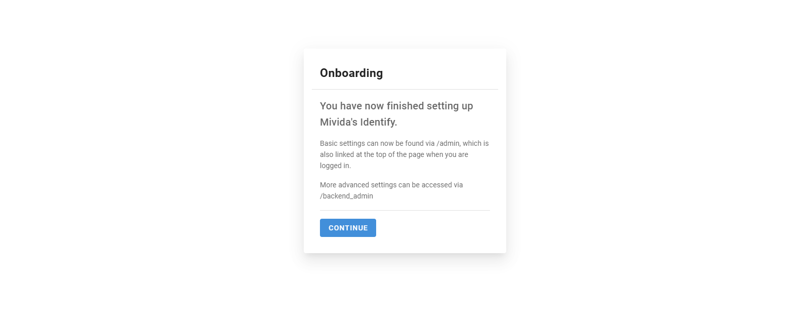 Onboarding - Mividas Documentation